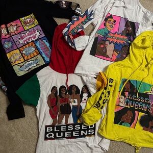 Black Girl Magic Graphic Hooded Shirts - Multicolor Juniors L/XL